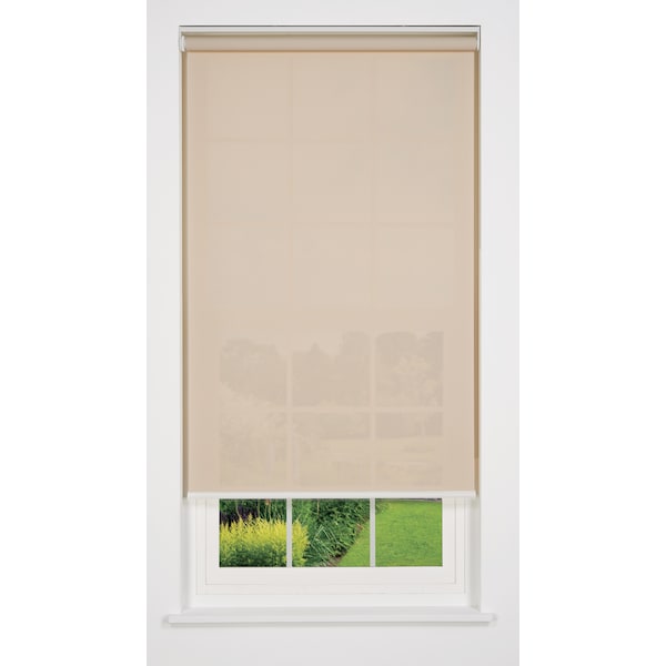 Linen Avenue Cordless 5% Solar Screen Standard Roller Shade, 61 W x 60 H, Sand R2SS5SD6100B60